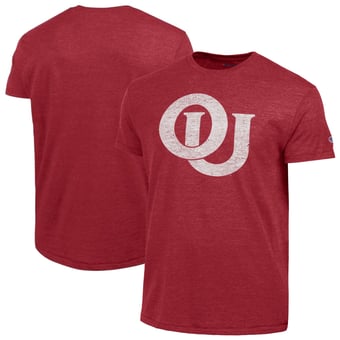 Men's Champion  Crimson Oklahoma Sooners Vintage Triumph Tri-Blend T-Shirt