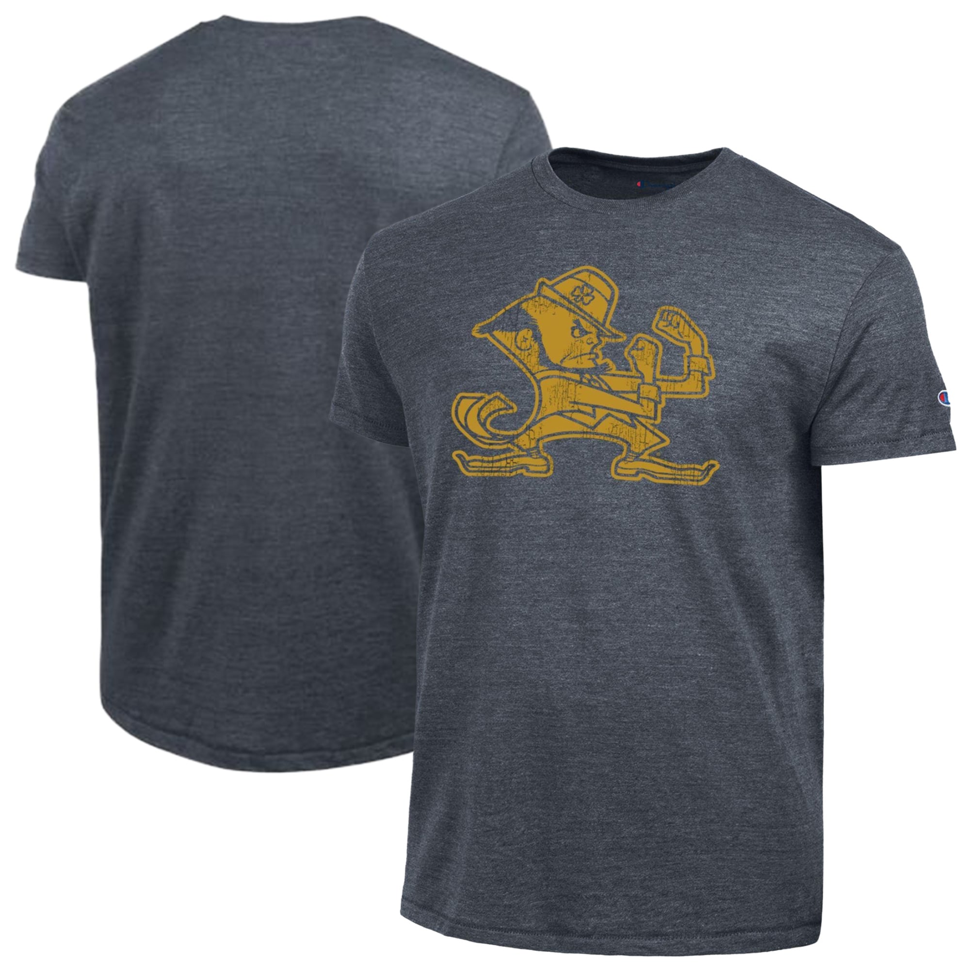 Men's Champion Heather Navy Notre Dame Fighting Irish Vintage Triumph Tri-Blend T-Shirt