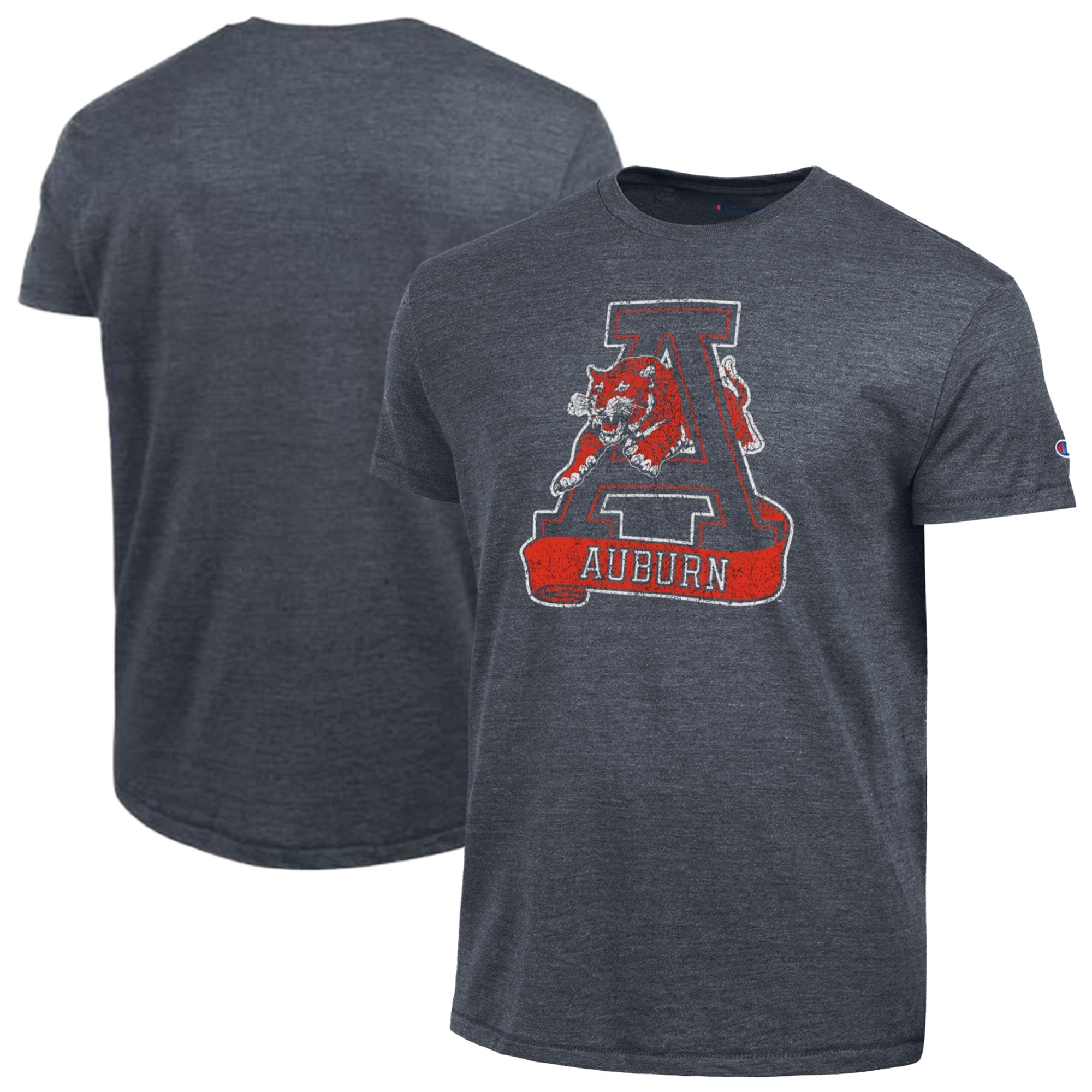 Men's Champion Navy Auburn Tigers Vintage Triumph Tri-Blend T-Shirt