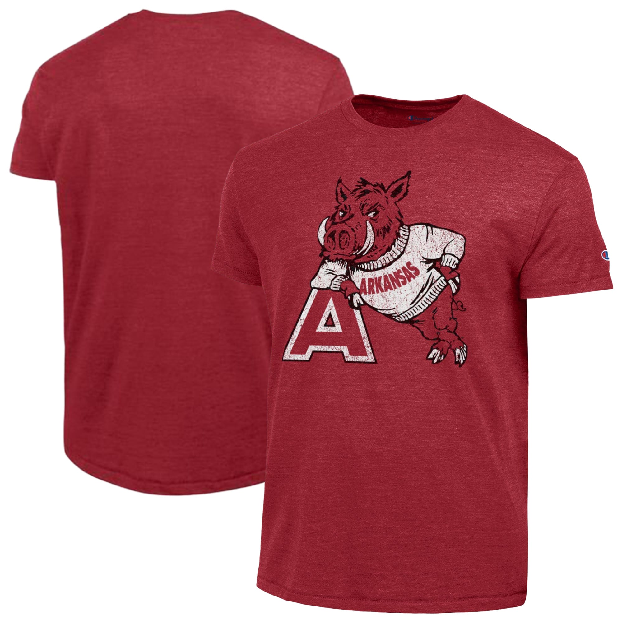 Men's Champion  Cardinal Arkansas Razorbacks Vintage Triumph Tri-Blend T-Shirt