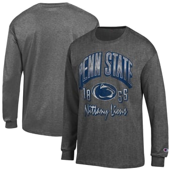 Men's Champion  Heather Charcoal Penn State Nittany Lions Bold Long-Sleeve T-Shirt