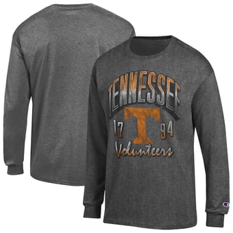 Men's Champion  Heather Charcoal Tennessee Volunteers Bold Long-Sleeve T-Shirt