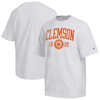 Men's Champion  Gray Clemson Tigers Established Tradition Heavyweight T-Shirt