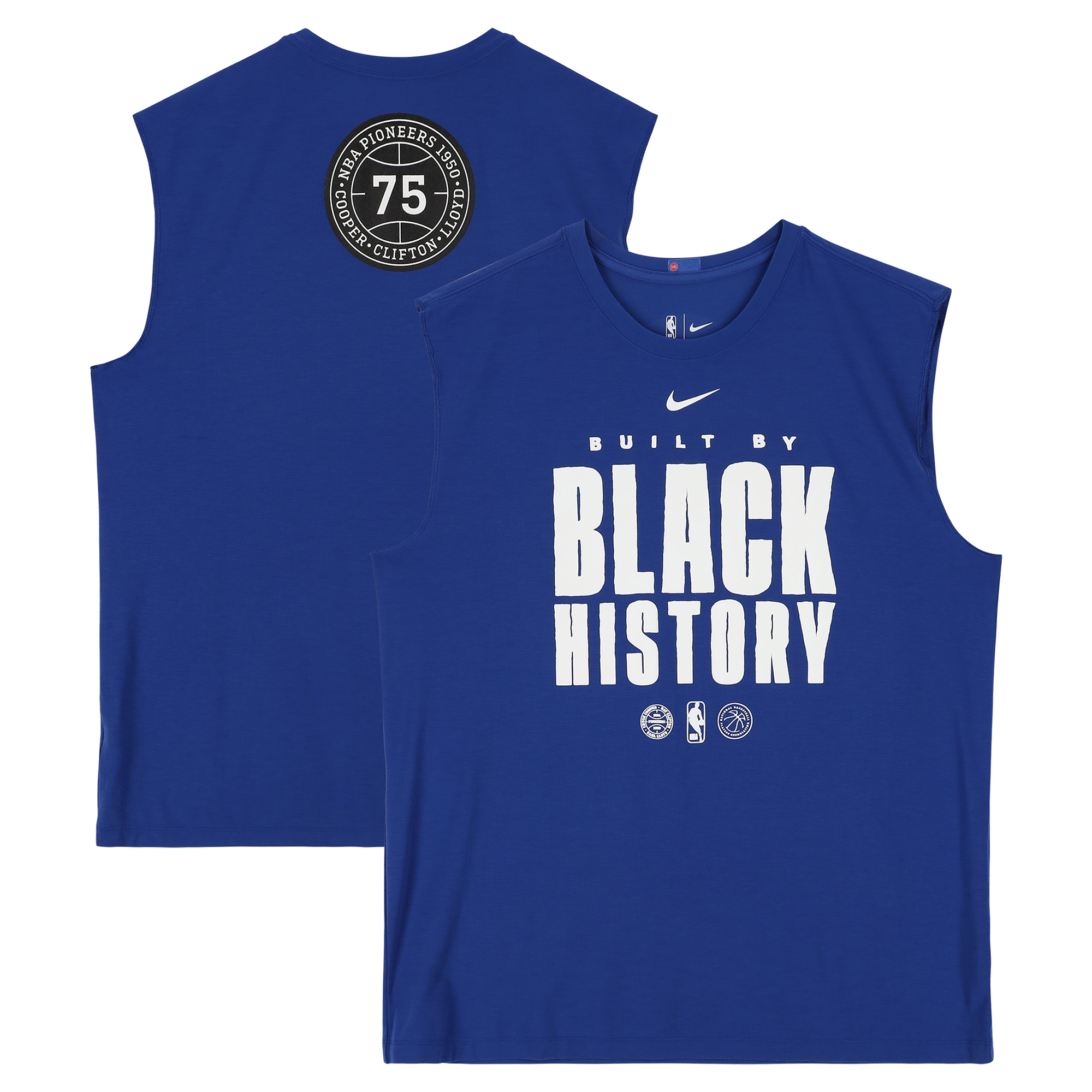 Detroit Pistons Team-Issued Blue "Black History Month" Sleeveless Shirt from the 2025-26 NBA Season