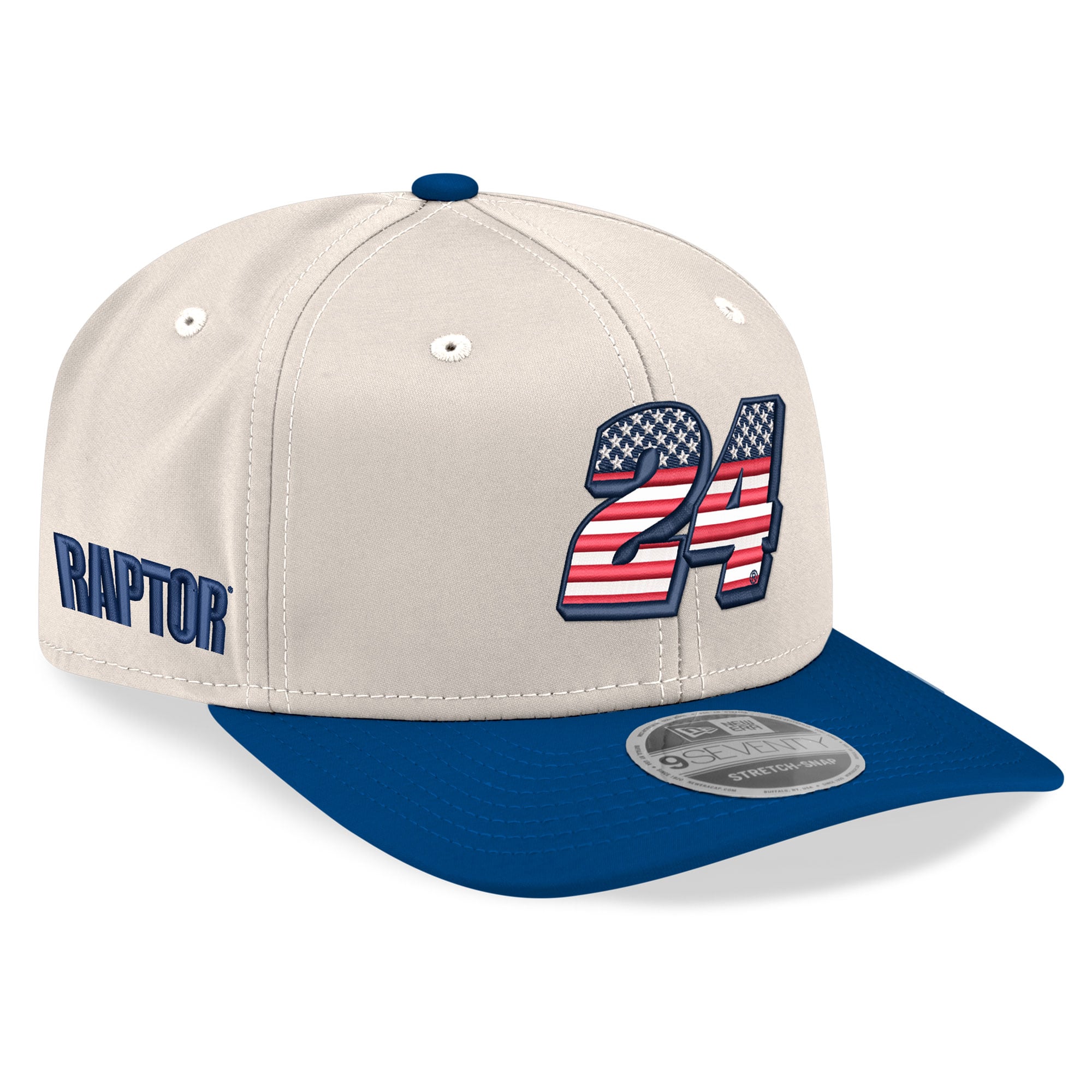 Men’s New Era Beige/Royal William Byron 9SEVENTY Flag Stretch-Snap Hat