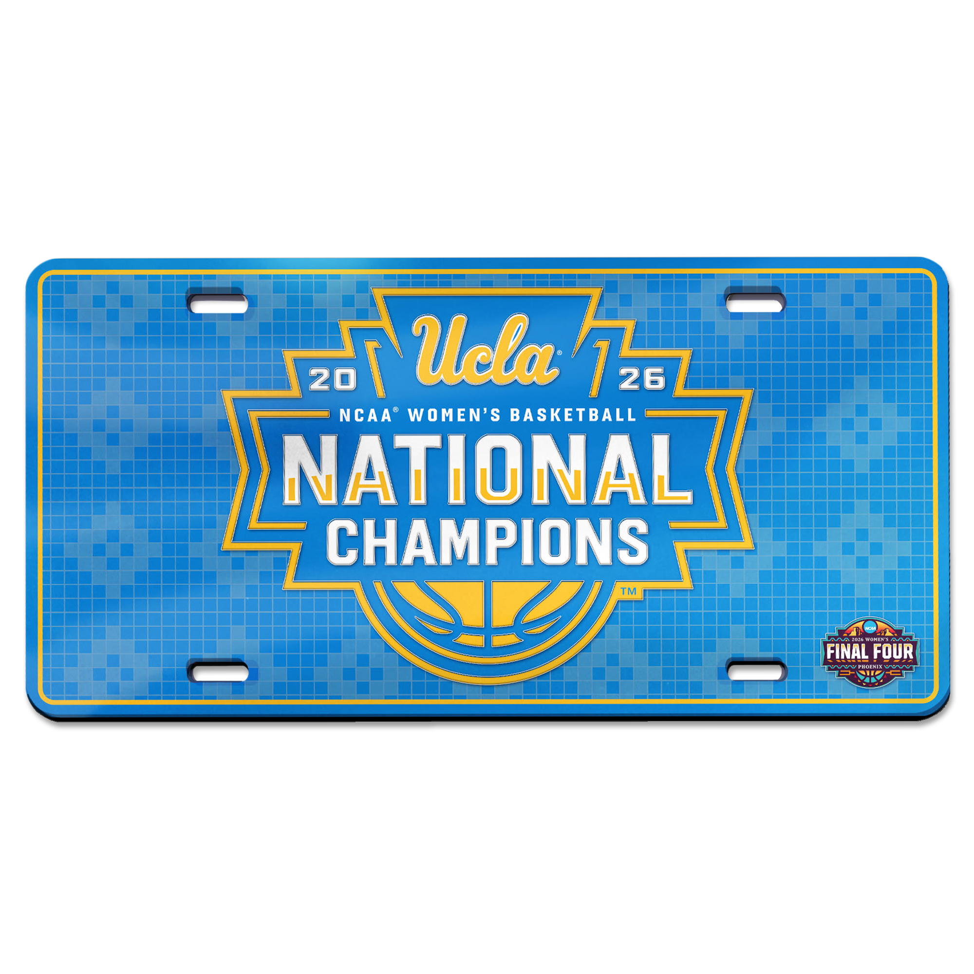 WinCraft UCLA Bruins 2026 NCAA Women's Basketball National Champions Laser-Cut Acrylic License Plate
