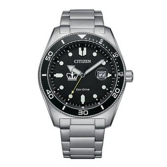 Men's Citizen Watch Silver Columbia University Eco-Drive Sport Casual Stainless Black Dial Steel Watch