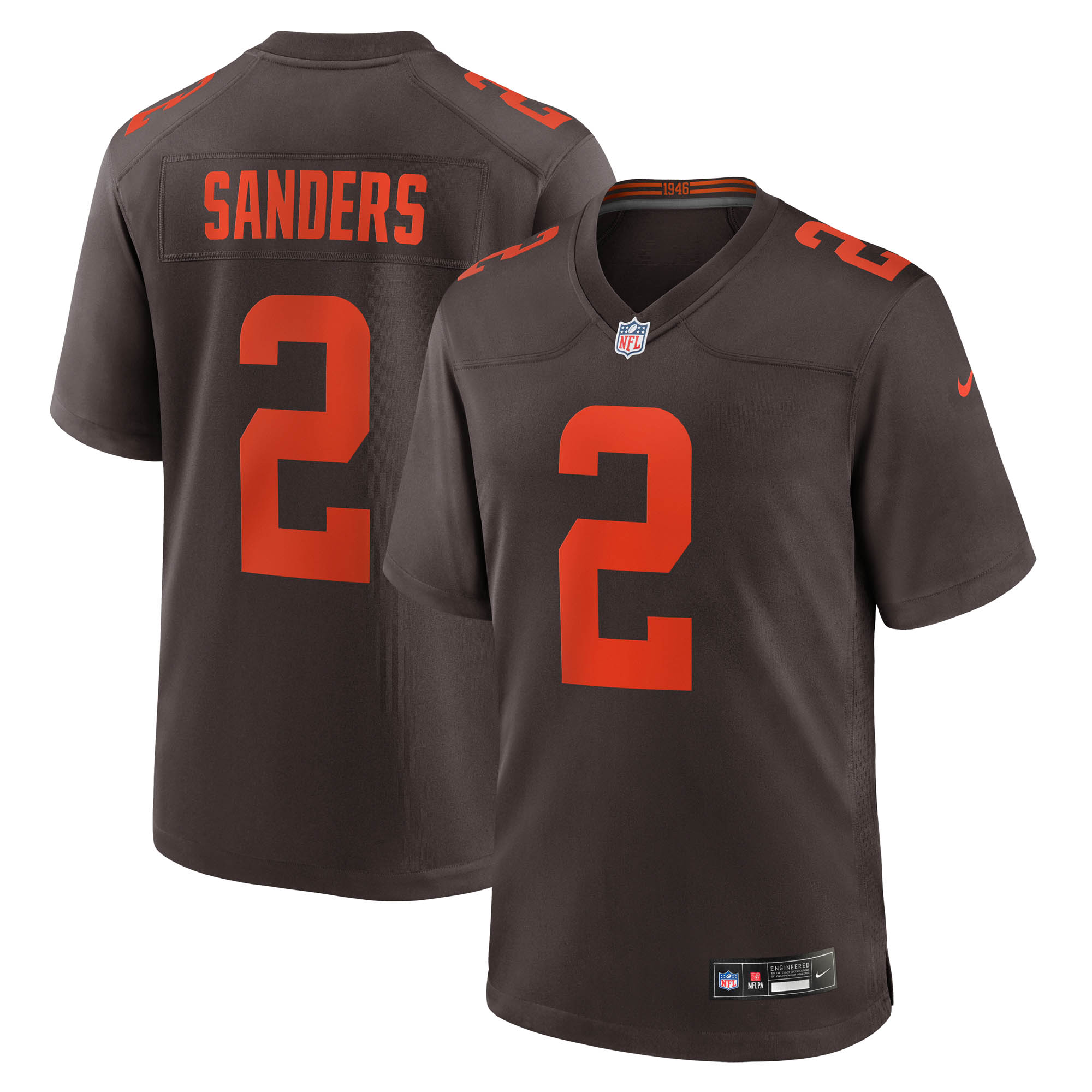 Men's Nike Shedeur Sanders Brown Cleveland Browns Alternate Game Jersey