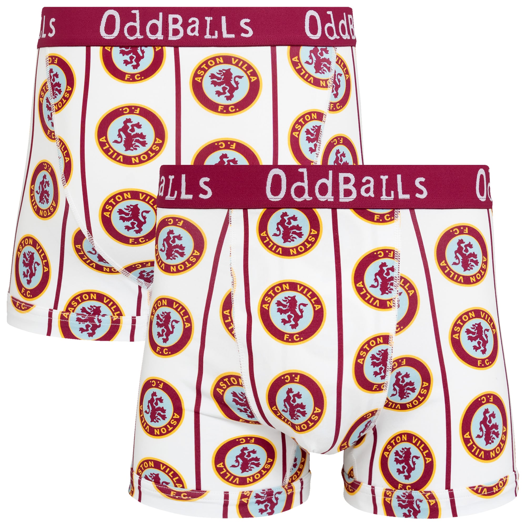 Aston Villa Oddballs Retro Boxer Shorts - White - Mens