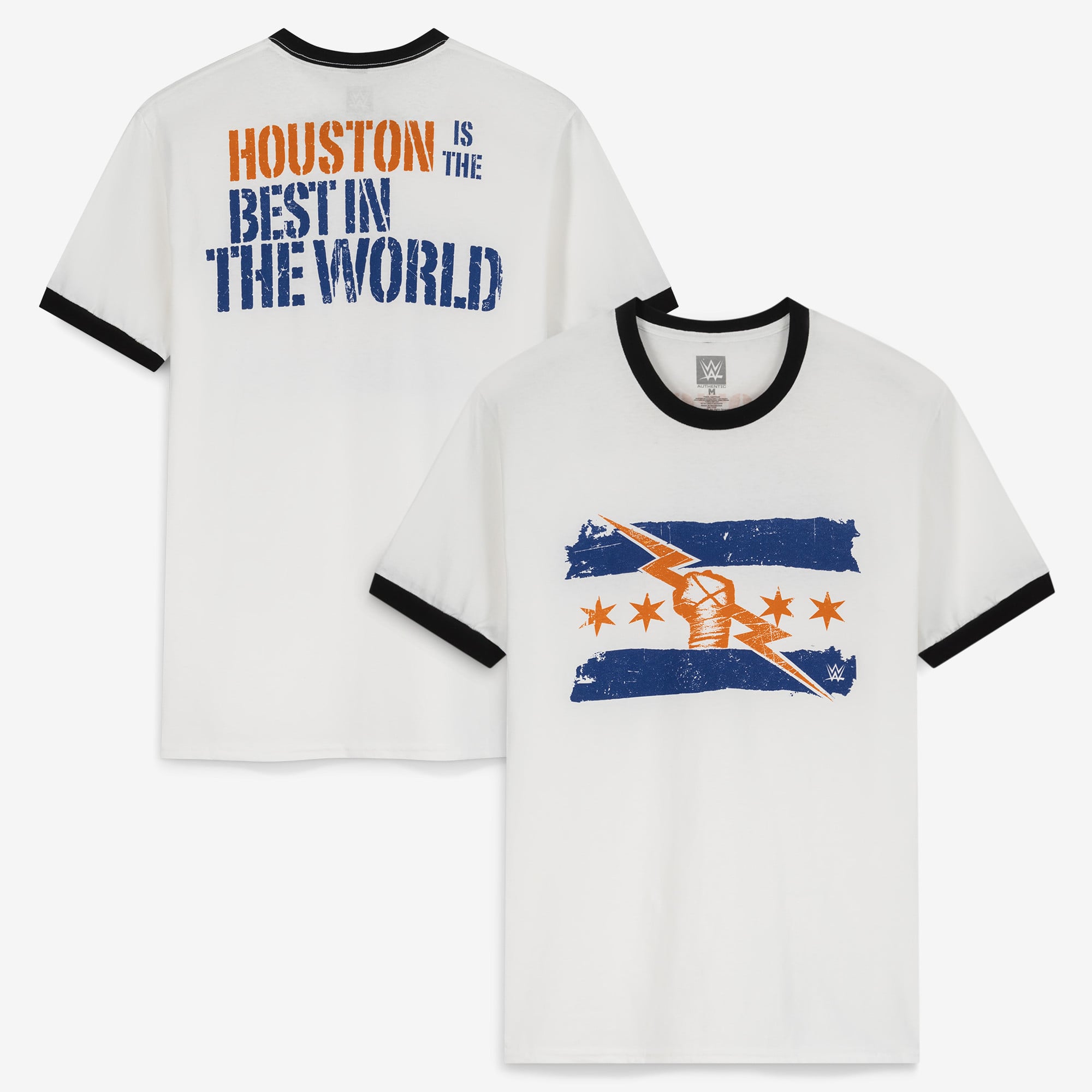 Men's  White CM Punk Best in the World Houston Ringer T-Shirt
