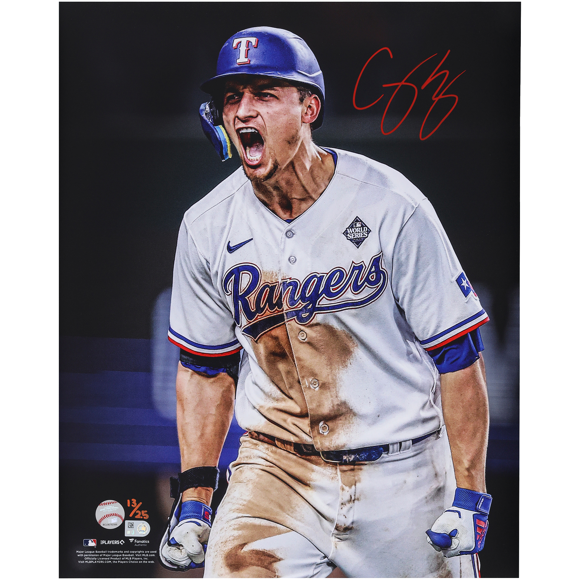 Corey Seager Texas Rangers Autographed 16" x 20" Unleashed Photograph - Limited Edition of 25
