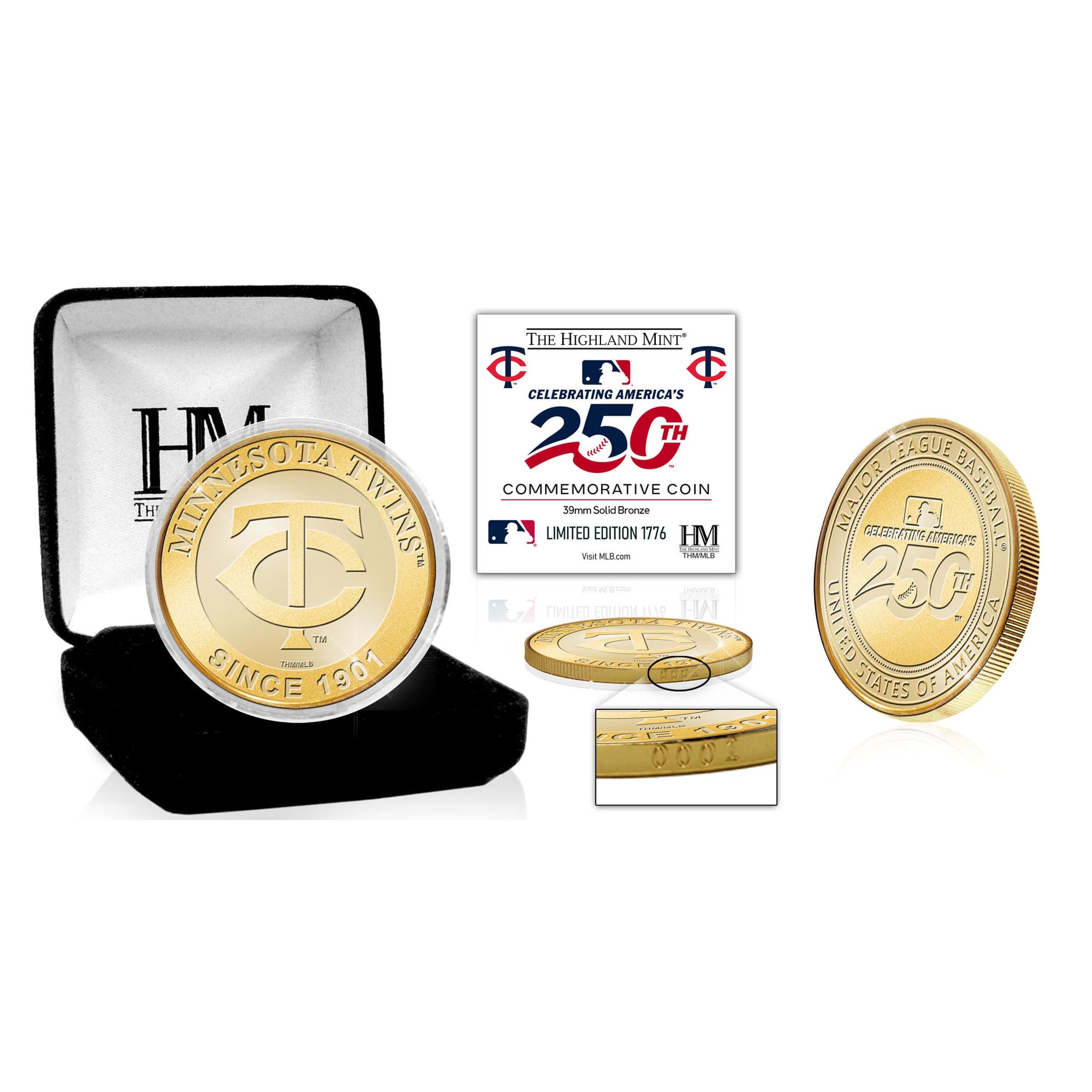 Highland Mint Minnesota Twins Limited Edition America's 250th Bronze Team Coin