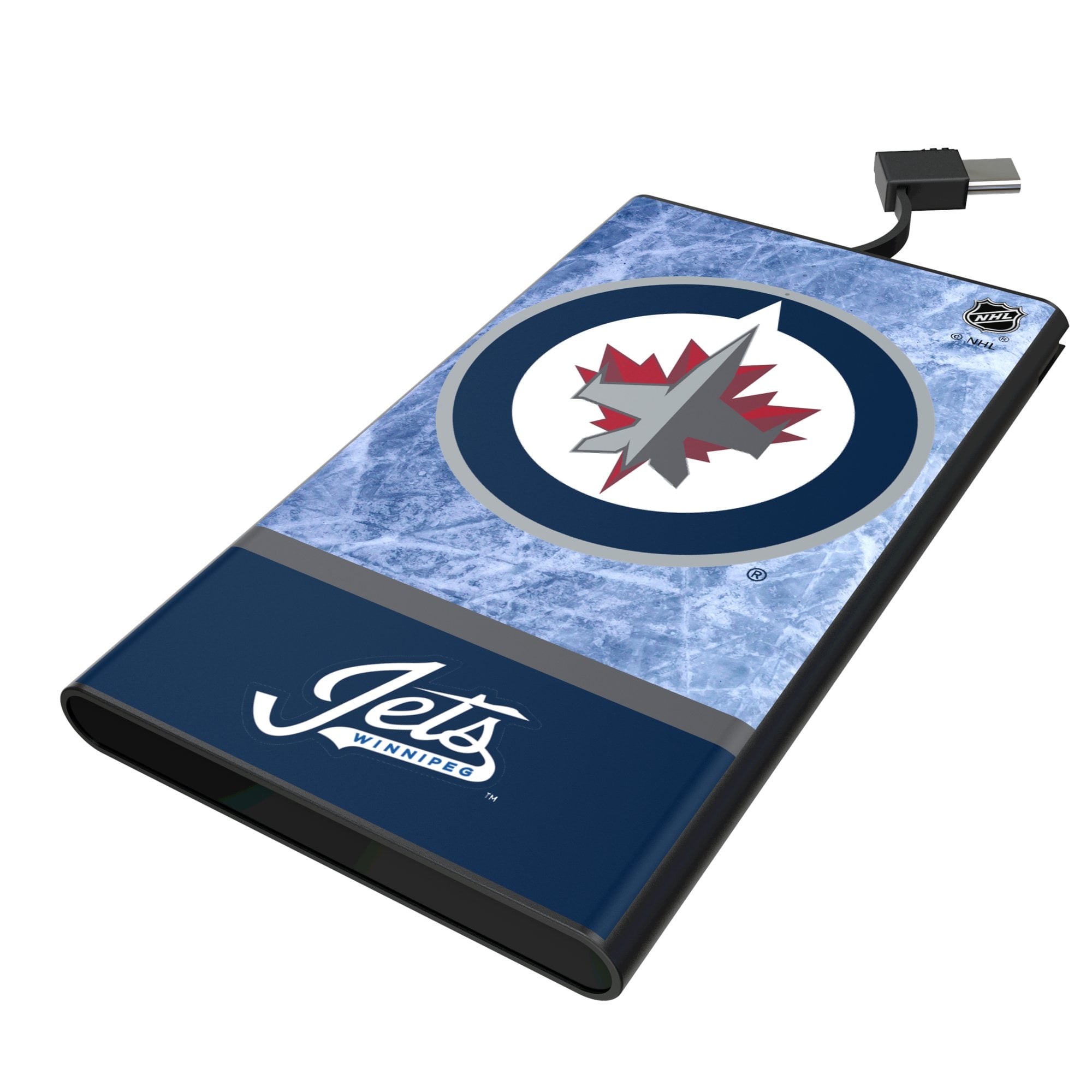 Keyscaper Winnipeg Jets Ice Wordmark 5000mAh Flat Powerbank