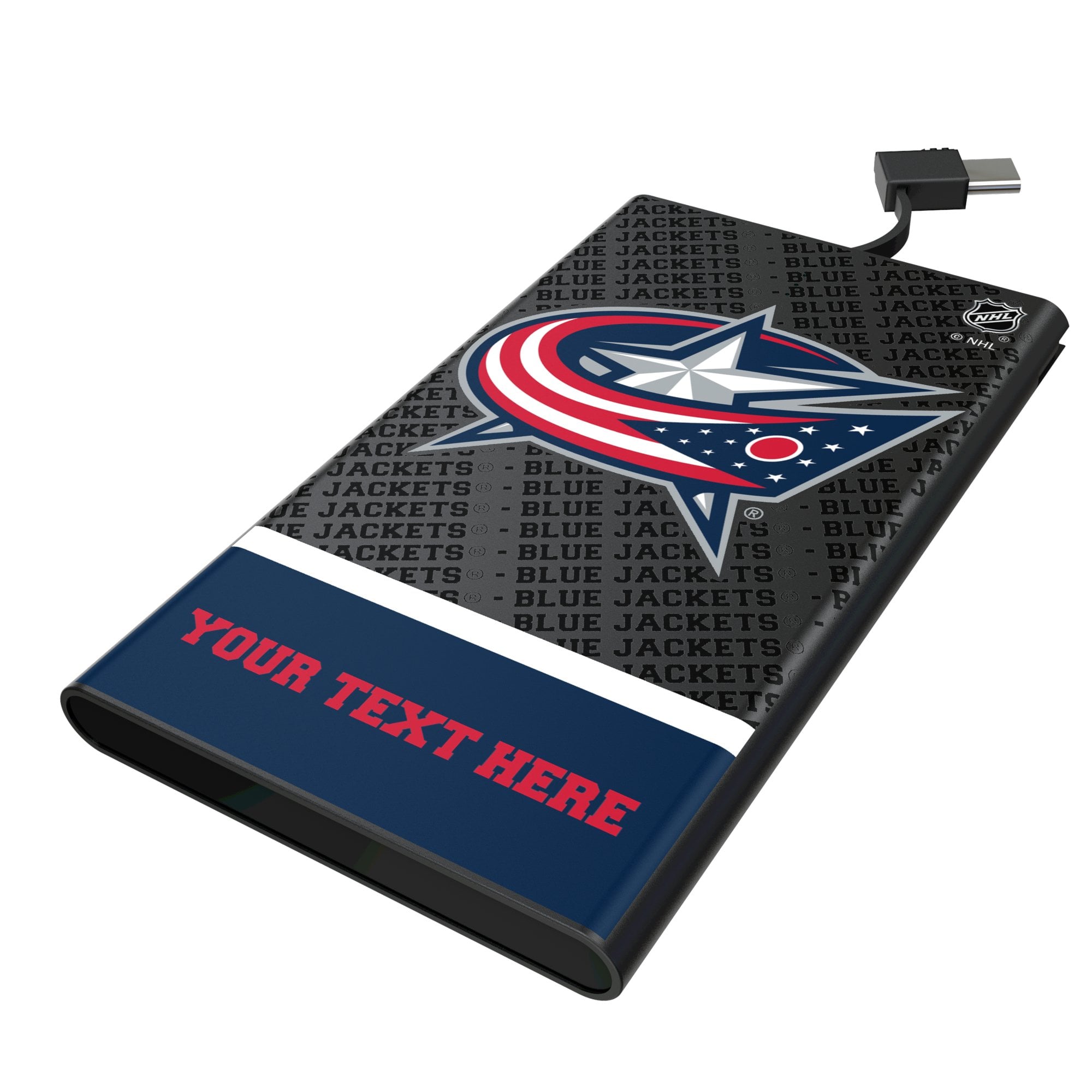 Keyscaper Columbus Blue Jackets Personalized EndZone Plus 5000mAh Flat Powerbank