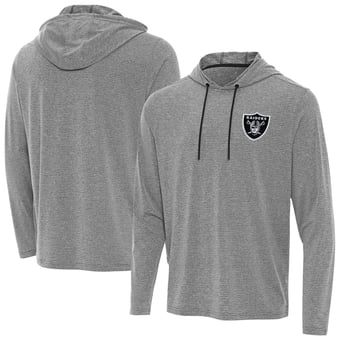 Men's Antigua Heather Black Las Vegas Raiders Changeover Hoodie
