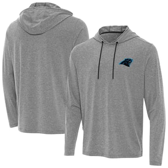 Men's Antigua Heather Black Carolina Panthers Changeover Hoodie