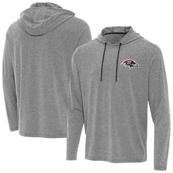Men's Antigua Heather Black Baltimore Ravens Changeover Hoodie