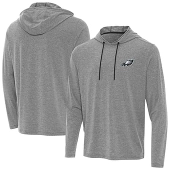Men's Antigua Heather Black Philadelphia Eagles Changeover Hoodie