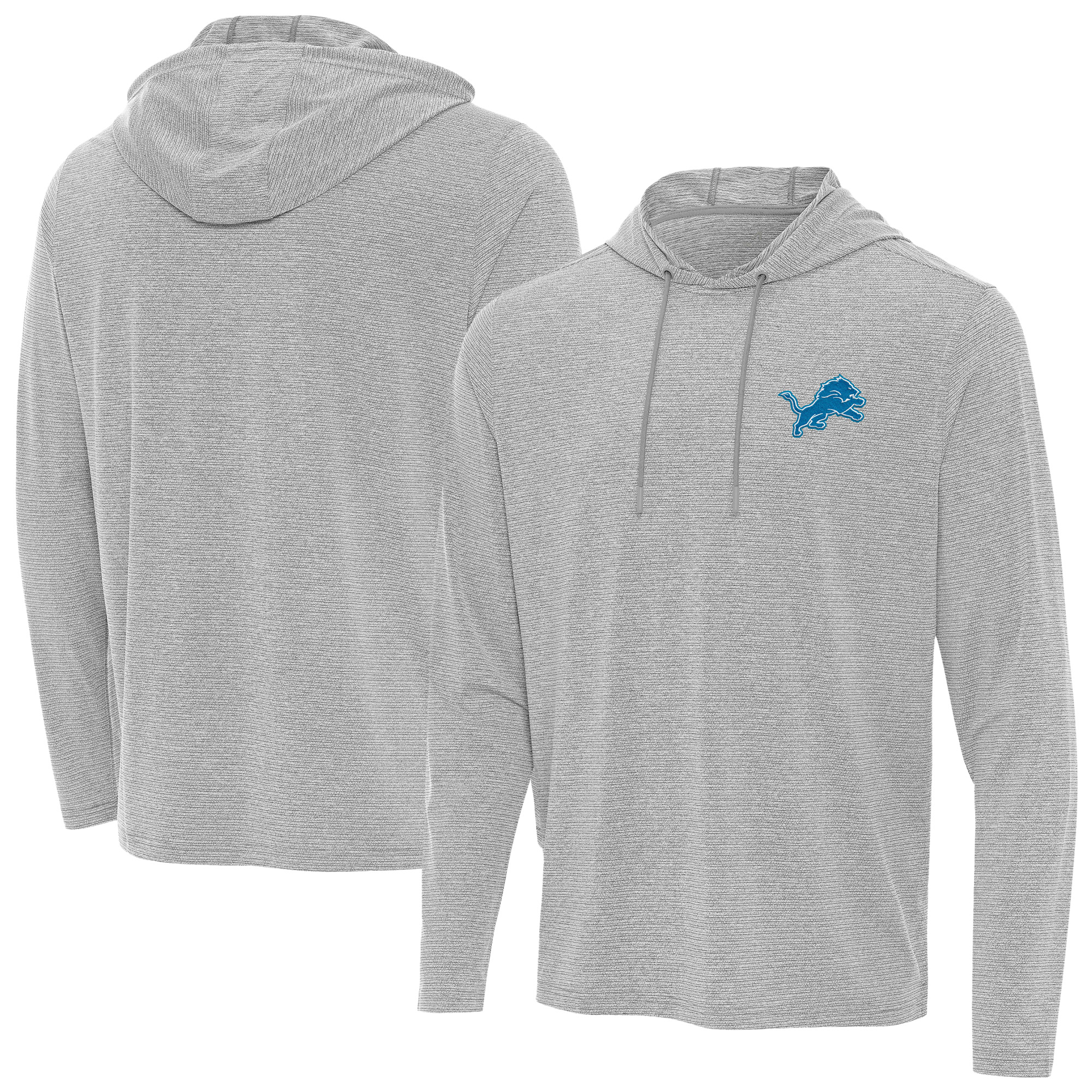 Men's Antigua Heather Gray Detroit Lions Changeover Hoodie