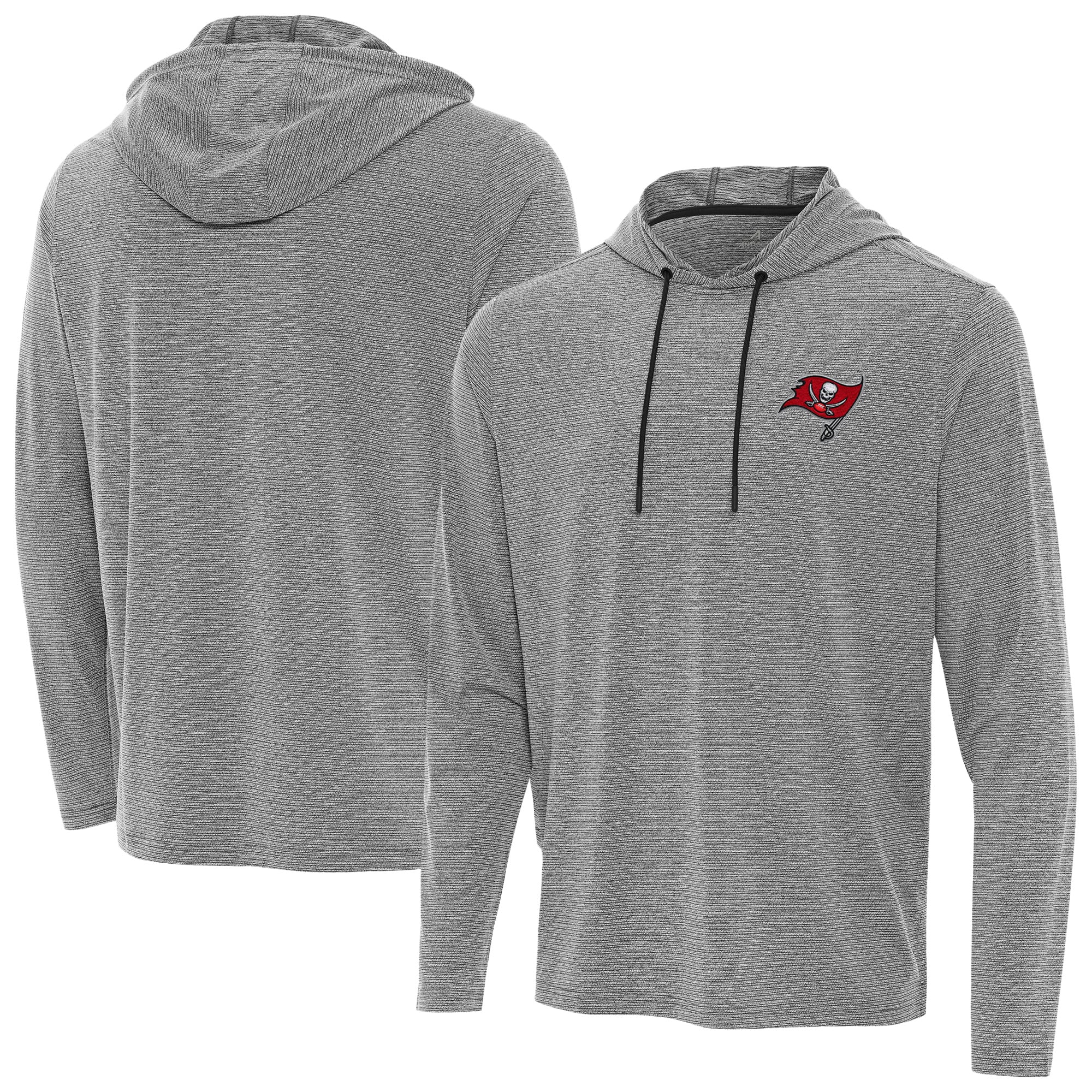 Men's Antigua Heather Black Tampa Bay Buccaneers Changeover Hoodie