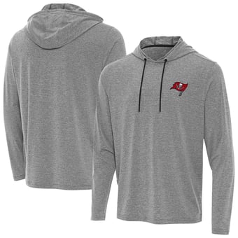 Men's Antigua Heather Black Tampa Bay Buccaneers Changeover Hoodie