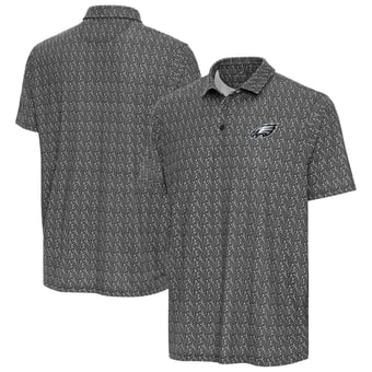 Men's Antigua Black Philadelphia Eagles Botanic Polo