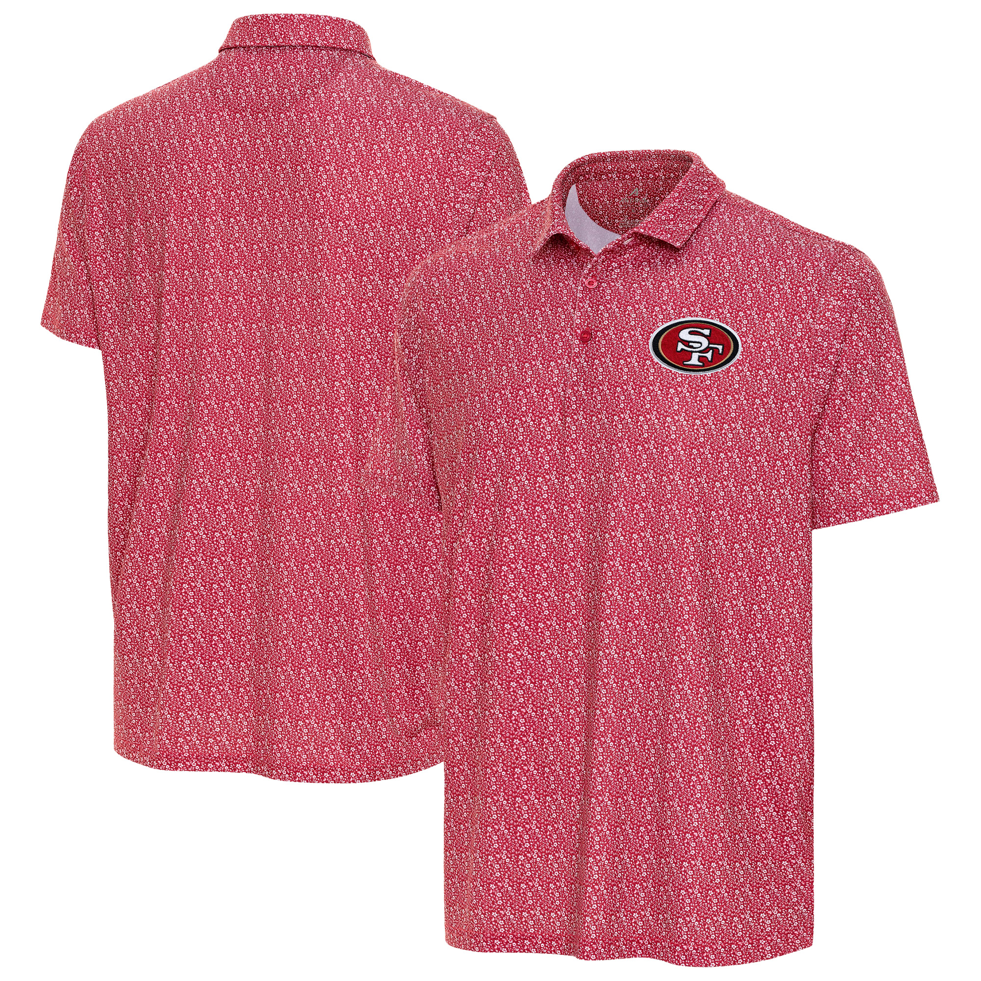 Men's Antigua Scarlet San Francisco 49ers Botanic Polo