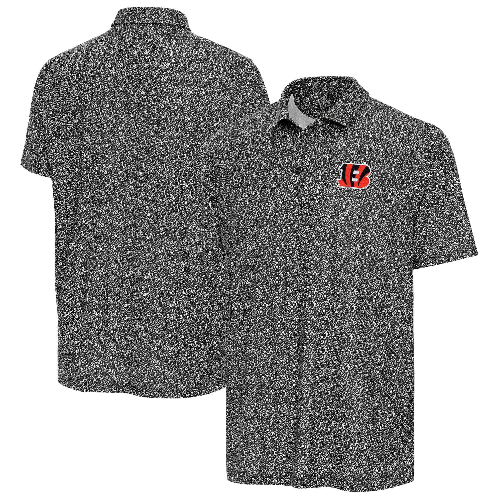 Men’s Antigua Black Cincinnati Bengals Botanic Polo Men’s Antigua Black Cincinnati Bengals Botanic Polo