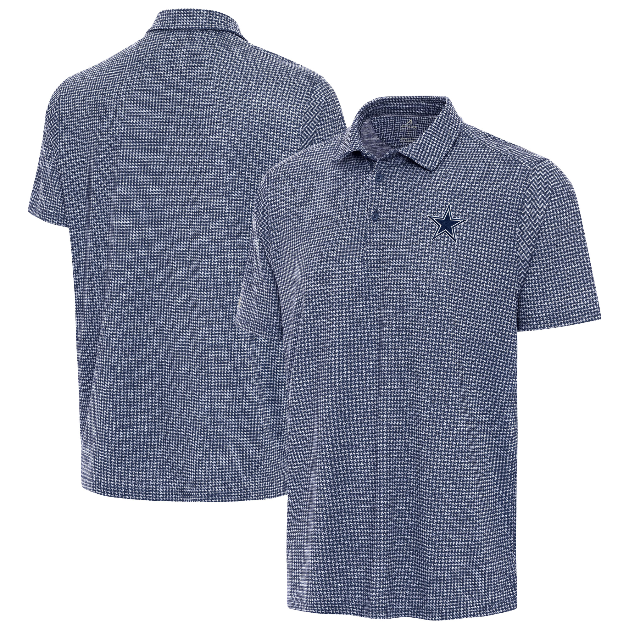 Men's Antigua Heather Navy Dallas Cowboys Replica Polo