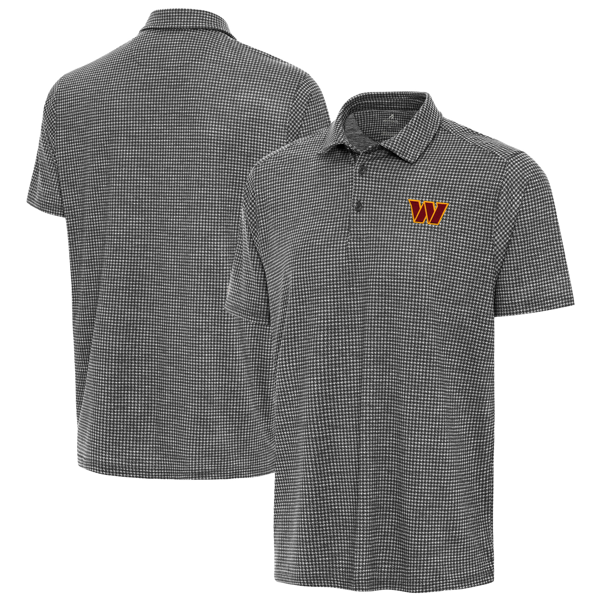 Men's Antigua Heather Black Washington Commanders Replica Polo