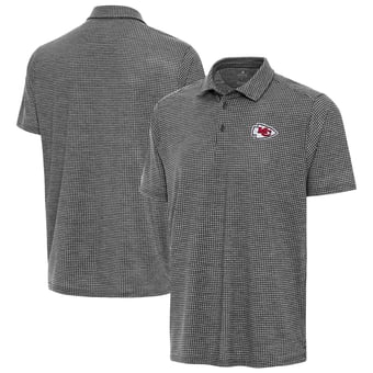 Men's Antigua Heather Black Kansas City Chiefs Replica Polo