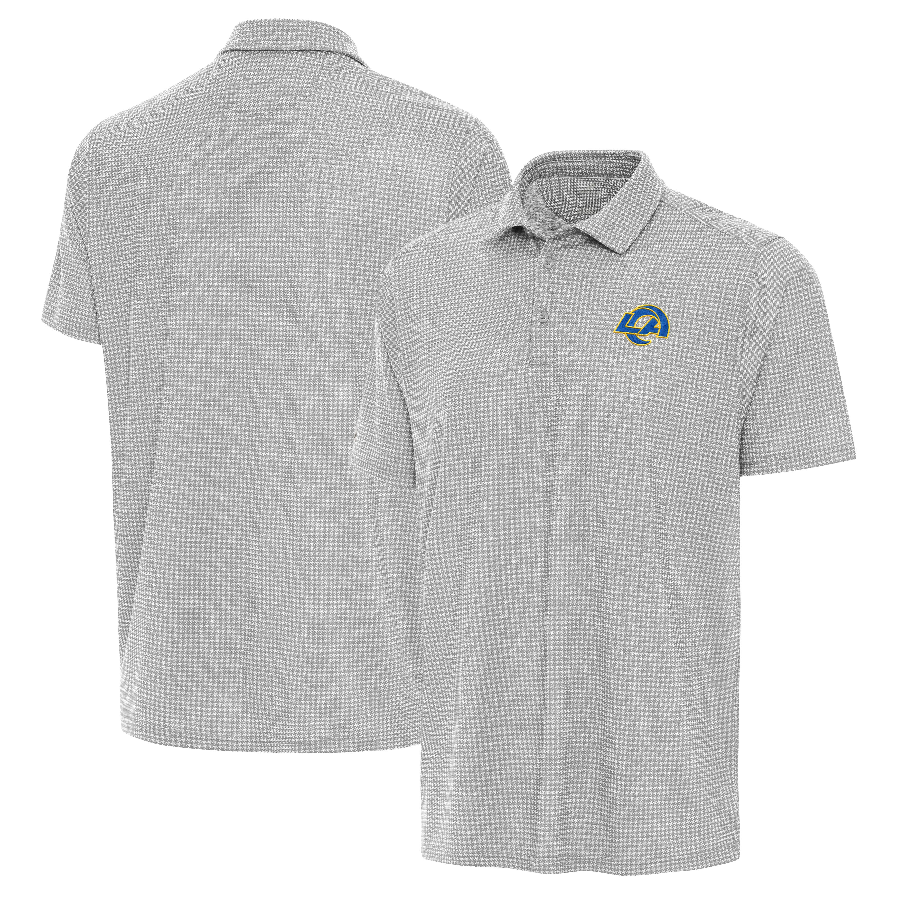 Men's Antigua Heather Gray Los Angeles Rams Replica Polo