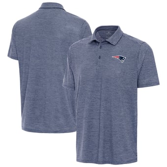 Men's Antigua Heather Navy New England Patriots Replica Polo
