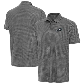 Men's Antigua Heather Black Philadelphia Eagles Replica Polo