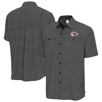 Men's Antigua Black Kansas City Chiefs Mosaic Button-Up Shirt