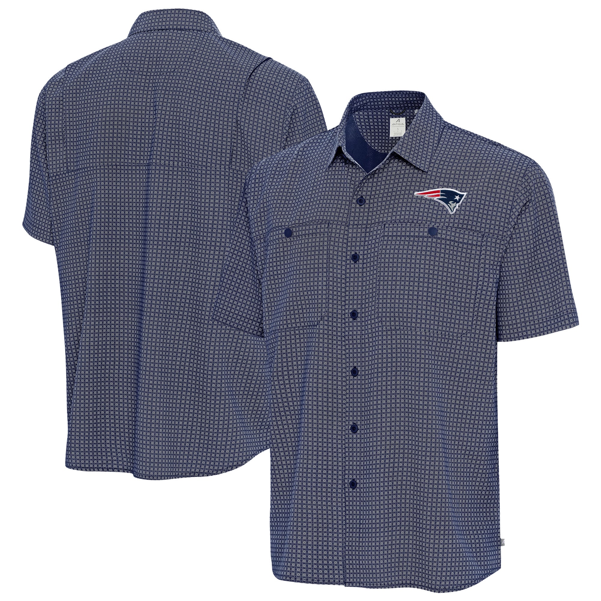 Men’s Antigua Navy New England Patriots Mosaic Button-Up Shirt
