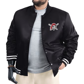 Men's G-III Sports by Carl Banks Black Pittsburgh Pirates Cooperstown Adaptive Satin Full-Snap Varsity Jacket