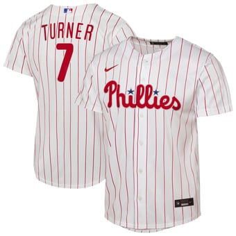 Youth Nike Trea Turner White Philadelphia Phillies Home Replica Jersey