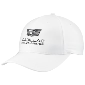 Men's Ahead White Cadillac Championship Frio Ultimate Fit AeroSphere Tech Adjustable Hat
