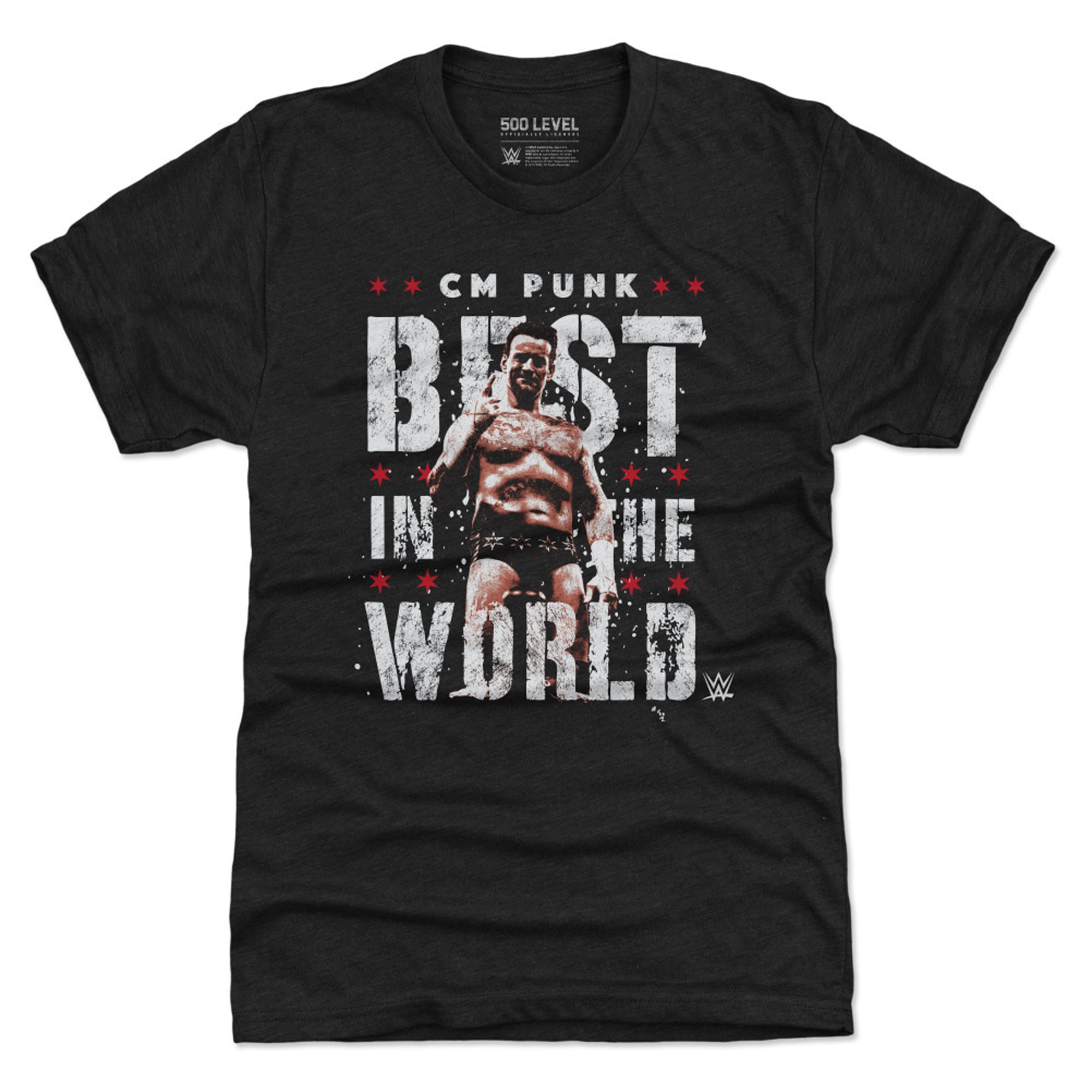Men's 500 Level Black CM Punk Tri-Blend T-Shirt