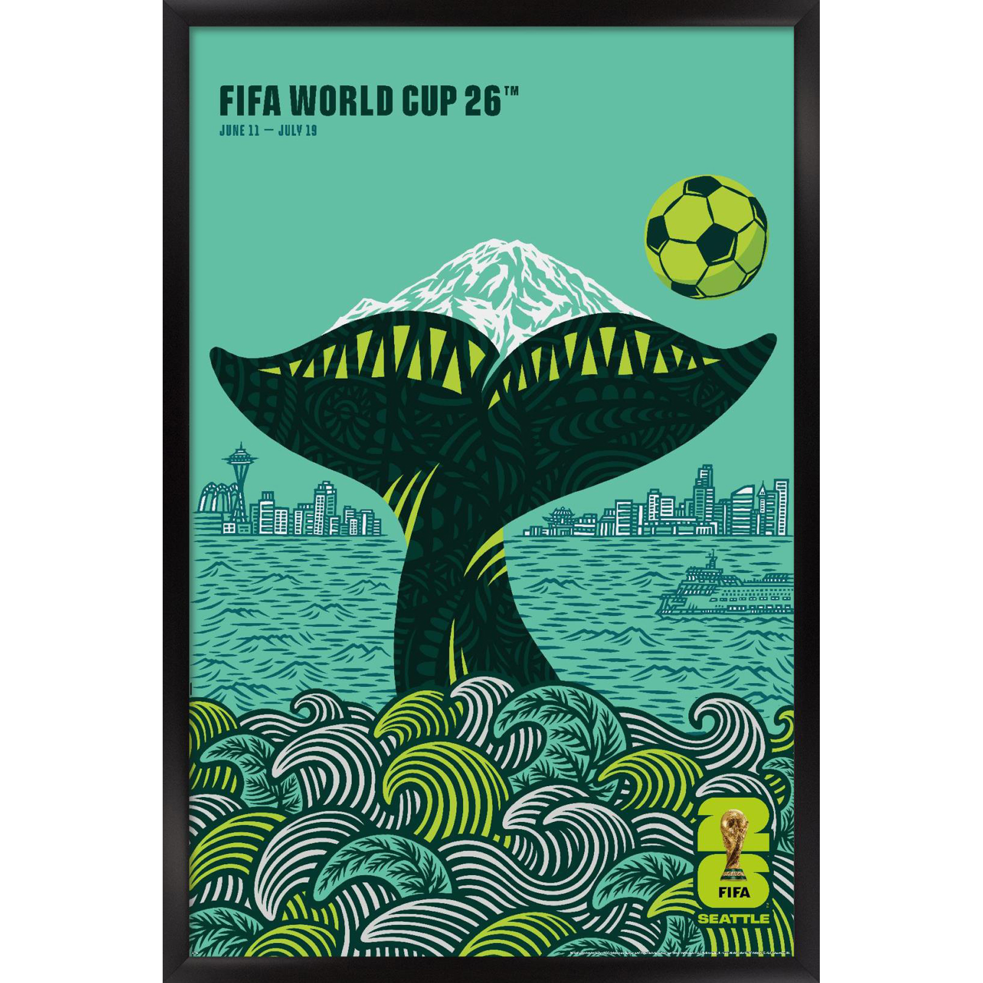 FIFA World Cup 2026 Seattle 22.375" x 34" Framed Poster