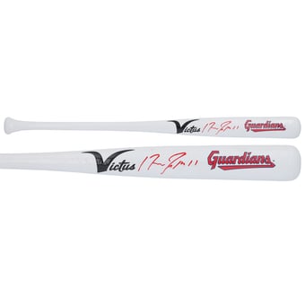 Jose Ramirez Cleveland Guardians Autographed Victus Team ID Bat