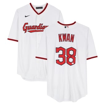 Steven Kwan Cleveland Guardians Autographed White Nike Replica Jersey