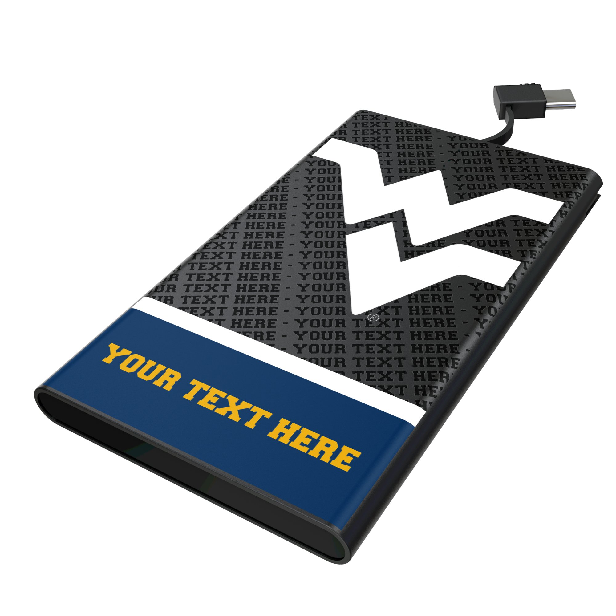 Keyscaper West Virginia Mountaineers Personalized Endzone Plus 5000mAh Flat Powerbank