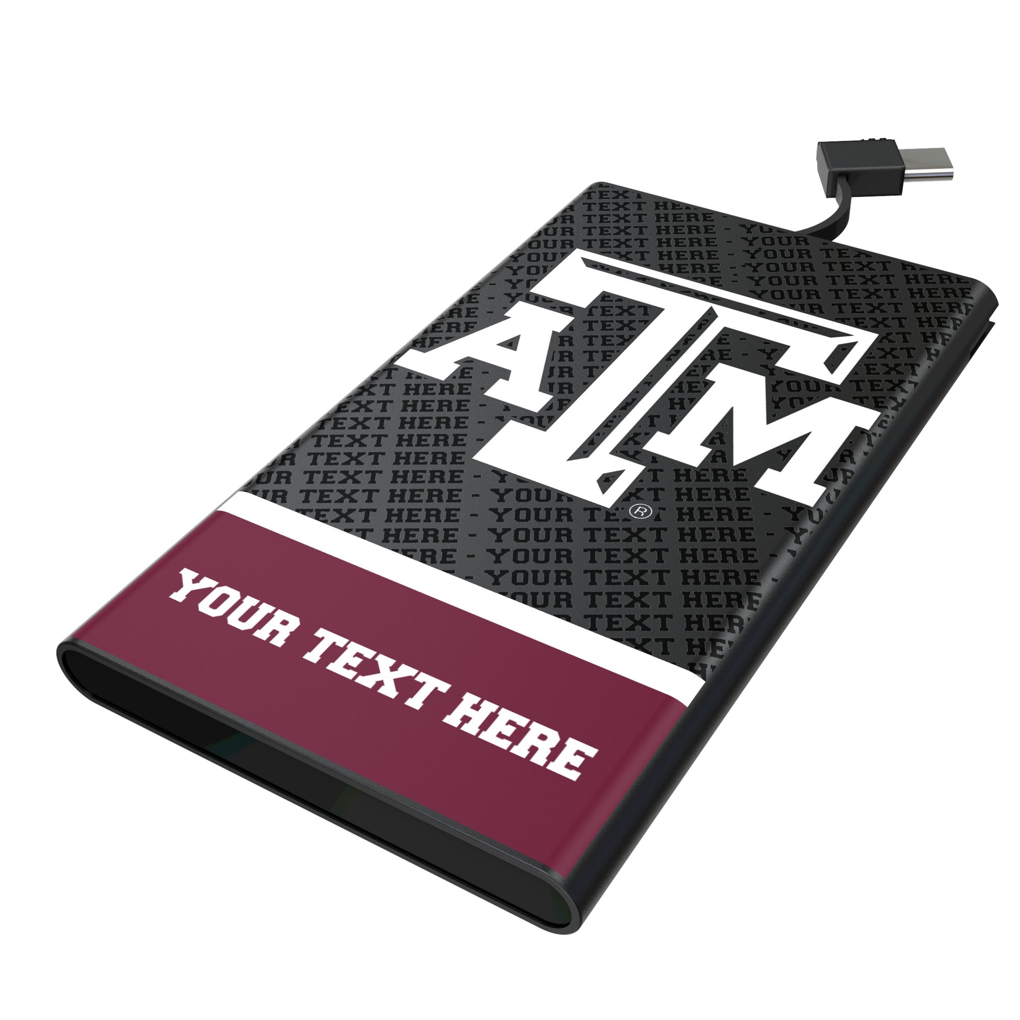 Keyscaper Texas A&M Aggies Personalized Endzone Plus 5000mAh Flat Powerbank