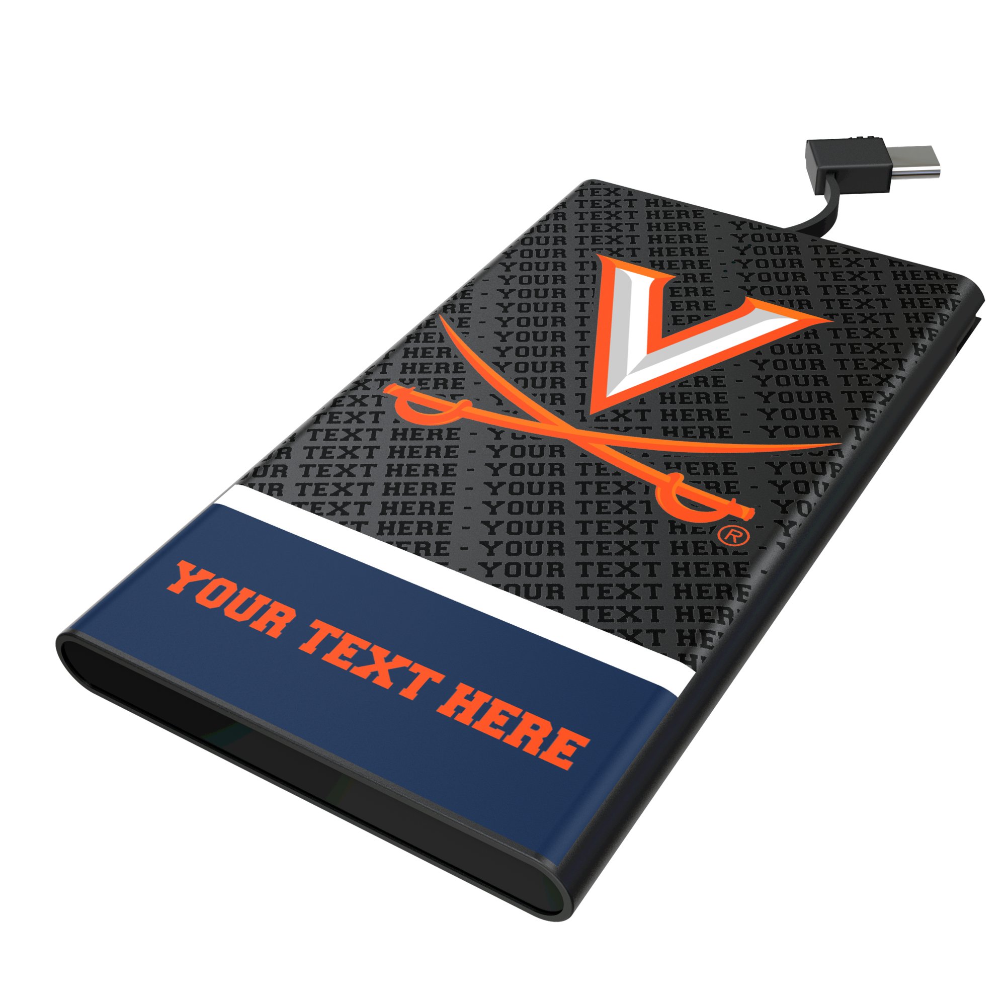 Keyscaper Virginia Cavaliers Personalized Endzone Plus 5000mAh Flat Powerbank