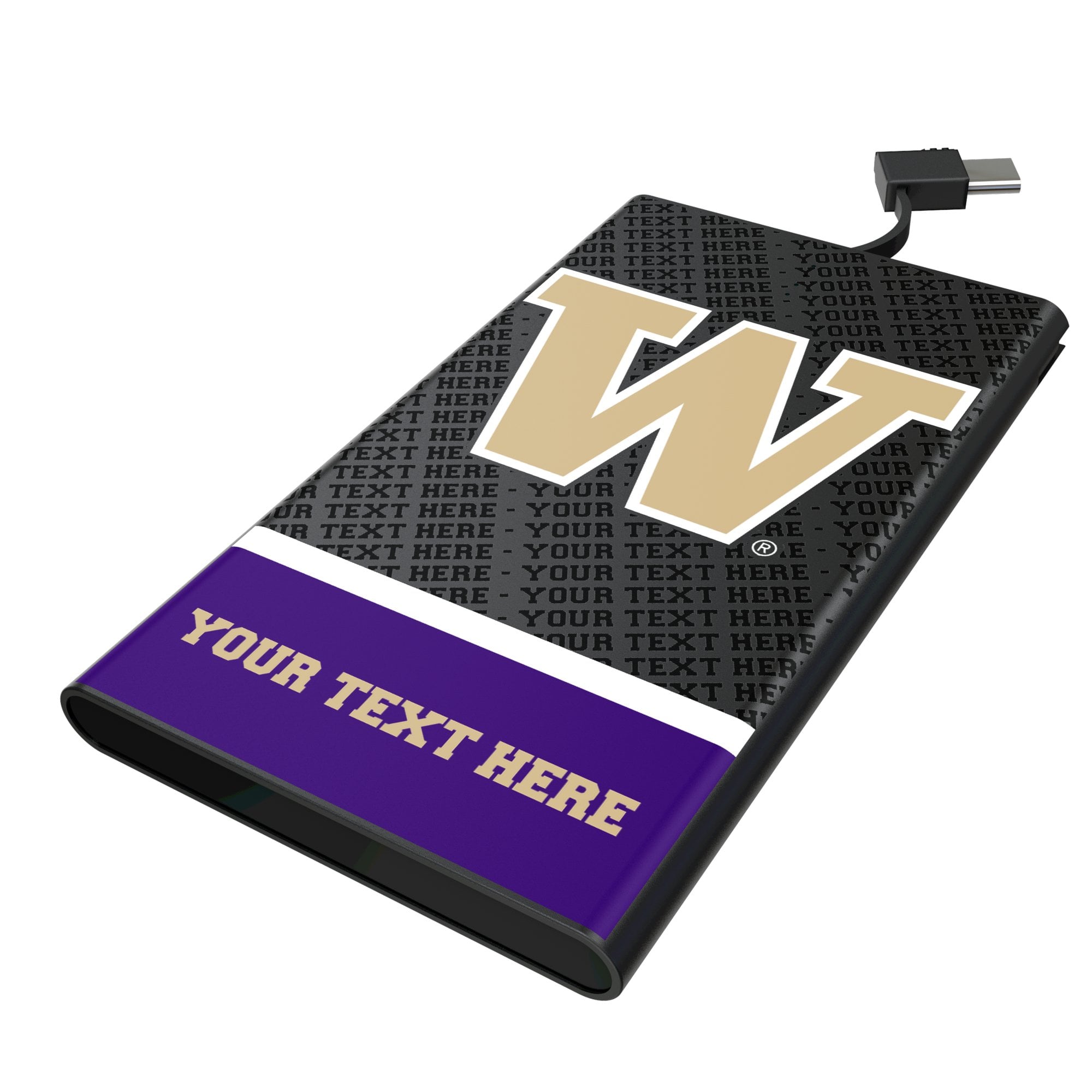 Keyscaper Washington Huskies Personalized Endzone Plus 5000mAh Flat Powerbank