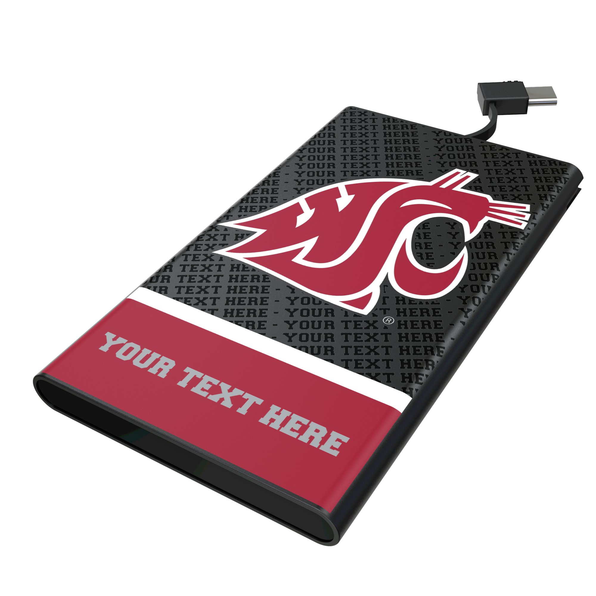 Keyscaper Washington State Cougars Personalized Endzone Plus 5000mAh Flat Powerbank