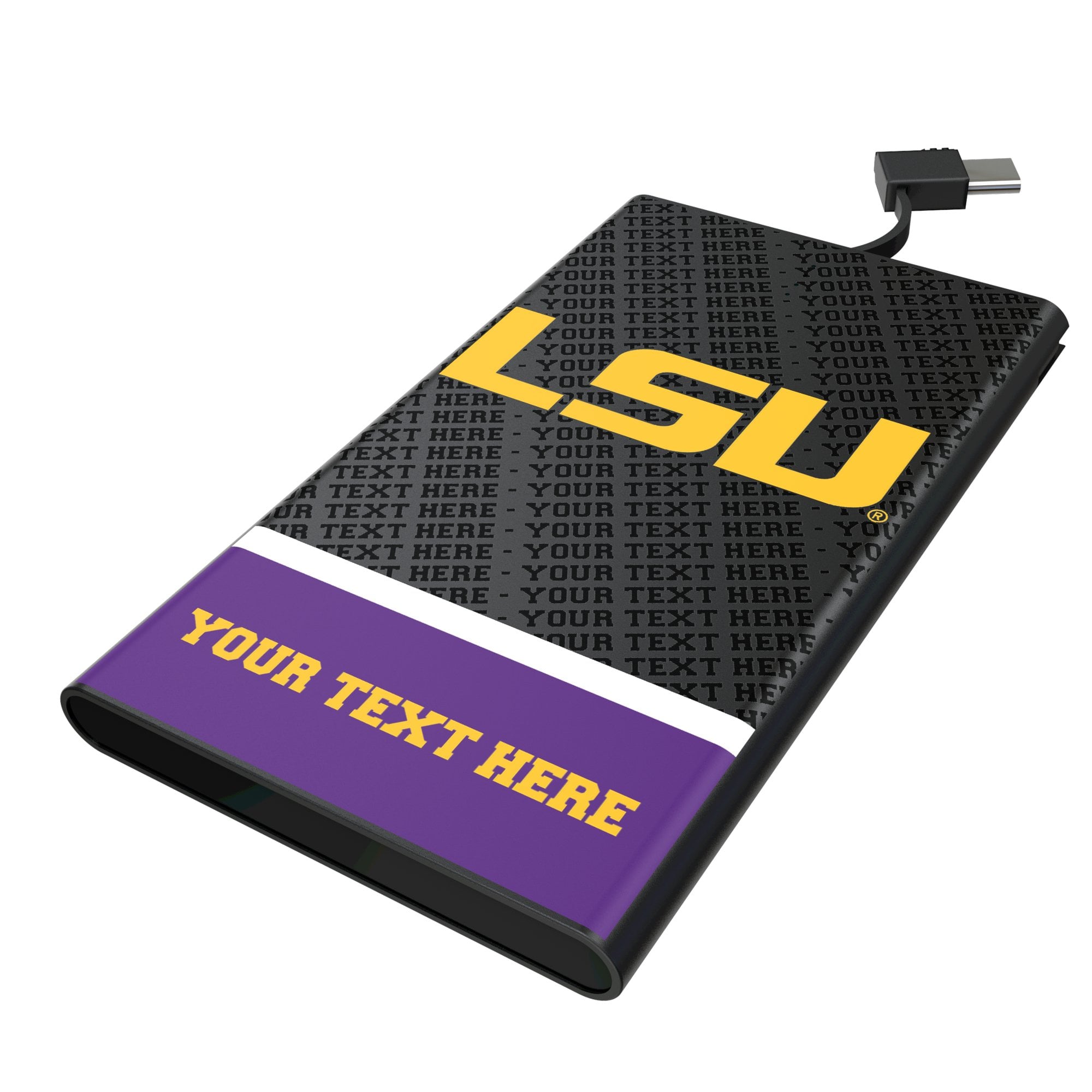 Keyscaper LSU Tigers Personalized Endzone Plus 5000mAh Flat Powerbank