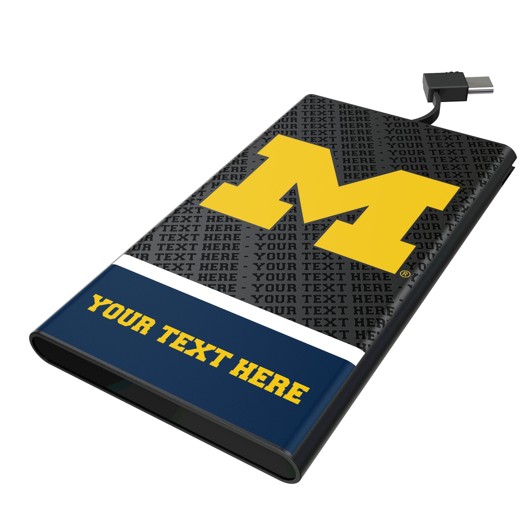 Keyscaper Michigan Wolverines Personalized Endzone Plus 5000mAh Flat Powerbank